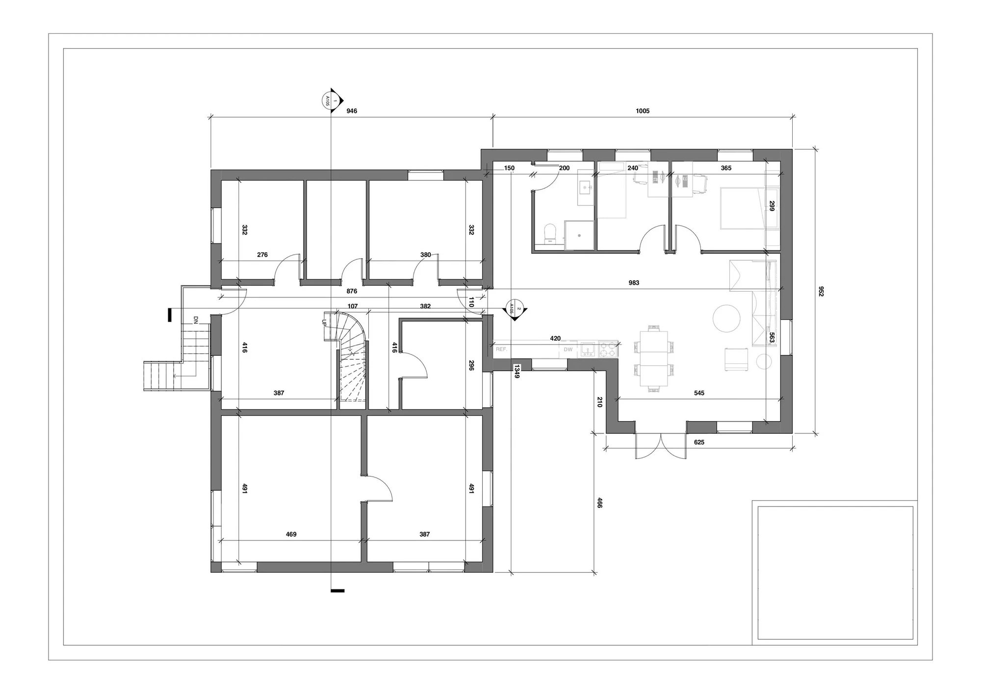Plantegning for eksempel 1